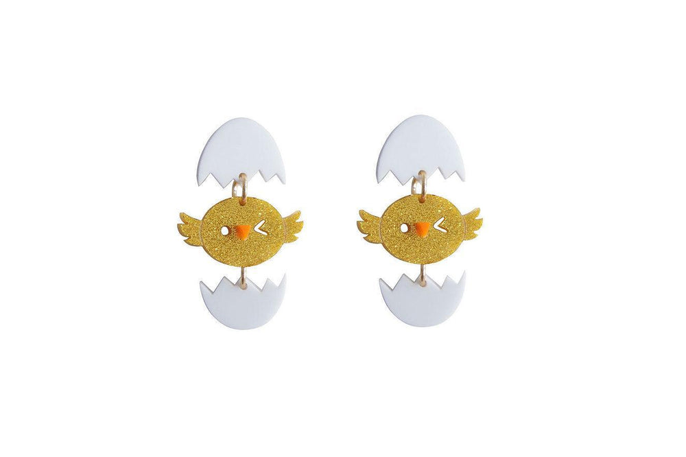 Chicks in Egg Shells Earrings by Laliblue - Quirks!
