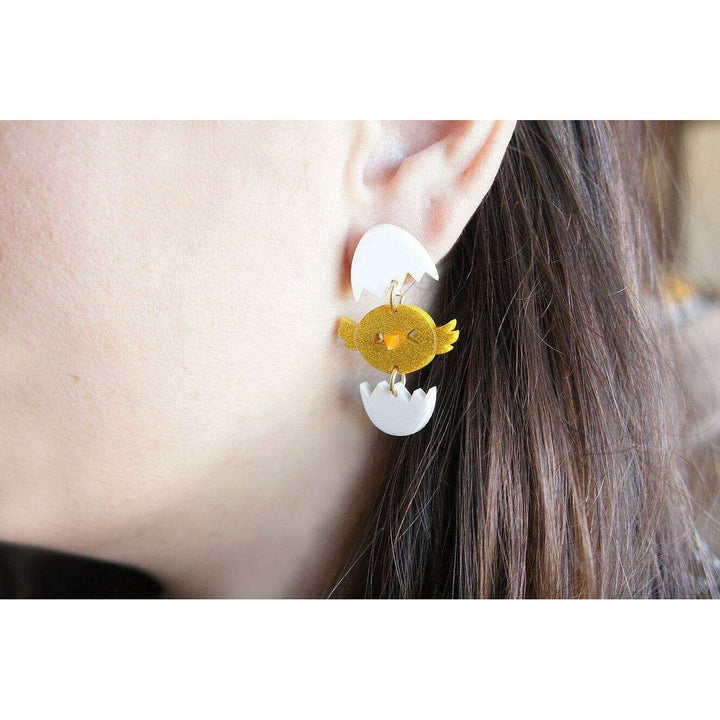 Chicks in Egg Shells Earrings by Laliblue - Quirks!