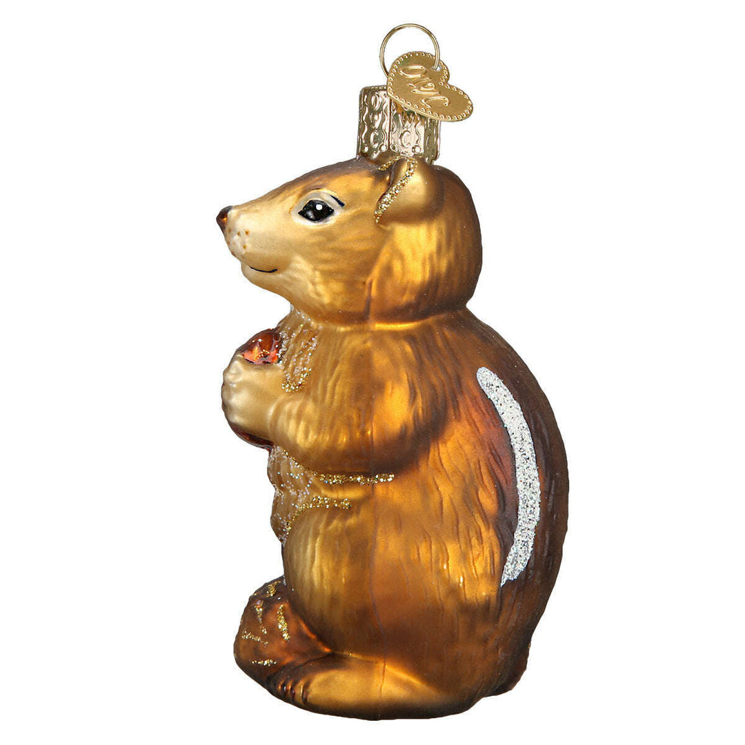 Old World Christmas Chipmunk Blown Glass Ornament