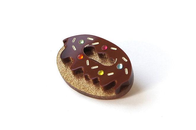 Chocolate Donut Brooch by LaliBlue - Quirks!