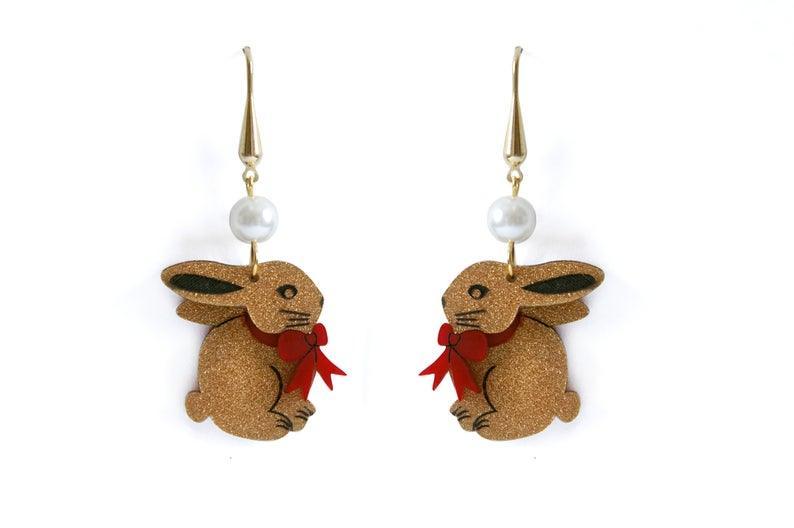 Chocolate Easter Bunny Earrings by Laliblue - Quirks!