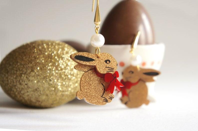 Chocolate Easter Bunny Earrings by Laliblue - Quirks!