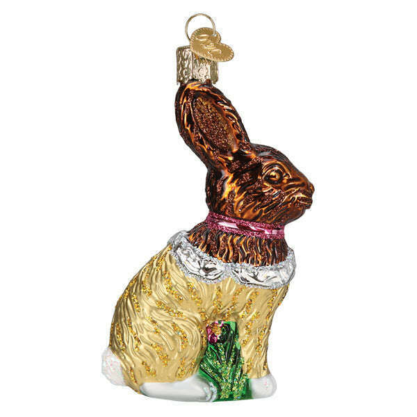 Old World Christmas Chocolate Easter Bunny Blown Glass Ornament