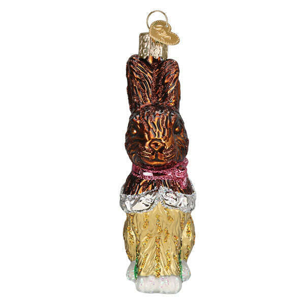 Old World Christmas Chocolate Easter Bunny Blown Glass Ornament