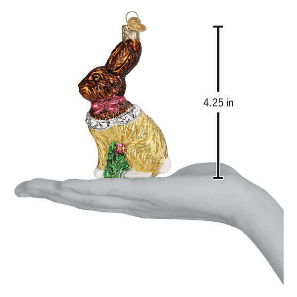 Old World Christmas Chocolate Easter Bunny Blown Glass Ornament