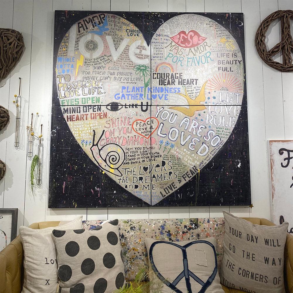 Choose Love (Black) Gallery Wrap Art Print Panels - 72" X 72" by Sugarboo Designs - Quirks!