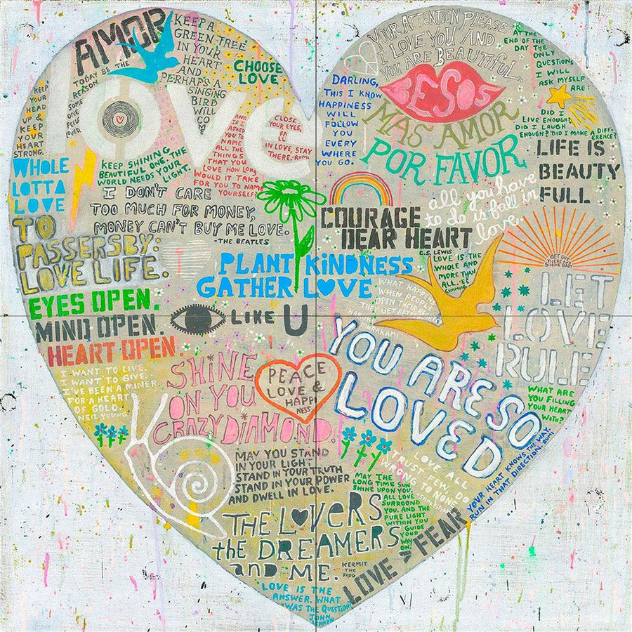 Choose Love (White) Gallery Wrap Art Print Panels - 72" X 72" by Sugarboo Designs - Quirks!