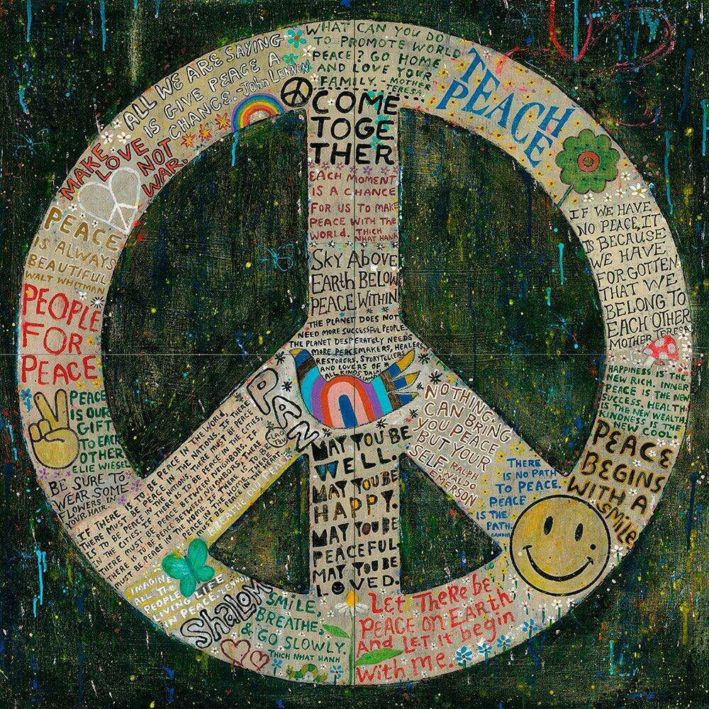 Choose Peace (Black) Gallery Wrap Art Print Panels - 72" X 72" by Sugarboo Designs - Quirks!