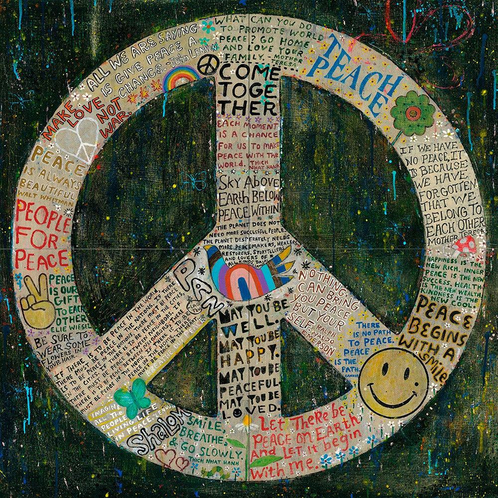 Choose Peace (Black) Gallery Wrap Art Print Panels - 72" X 72" by Sugarboo Designs - Quirks!