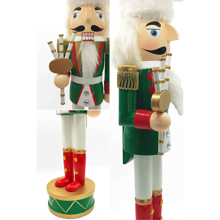 Christmas Bagpipes Nutcracker. Wizardi Classic Wooden Festive Decoration F07M14-32-N01819B