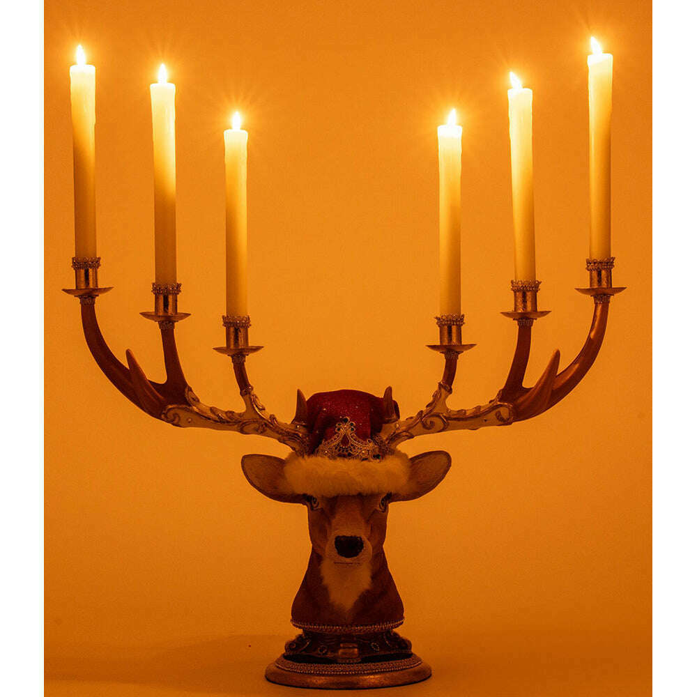 Christmas Ball Deer Head Candelabra by Katherine's Collection image 4
