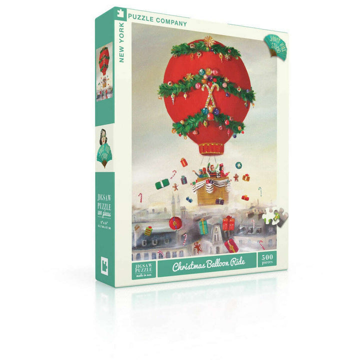 Christmas Balloon Ride Puzzle Featuring Artwork of Janet Hill