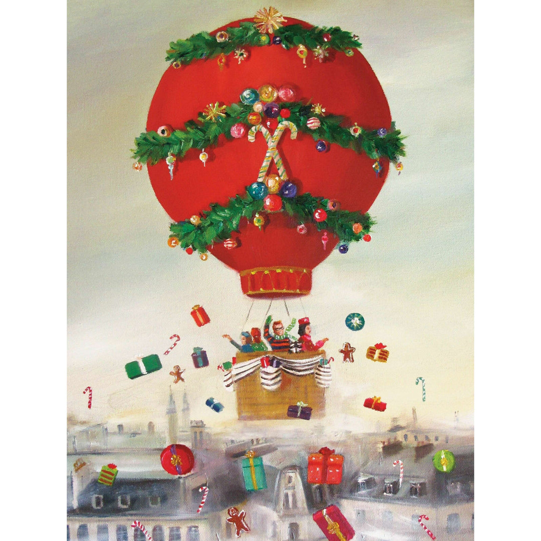 Christmas Balloon Ride Puzzle Featuring Artwork of Janet Hill