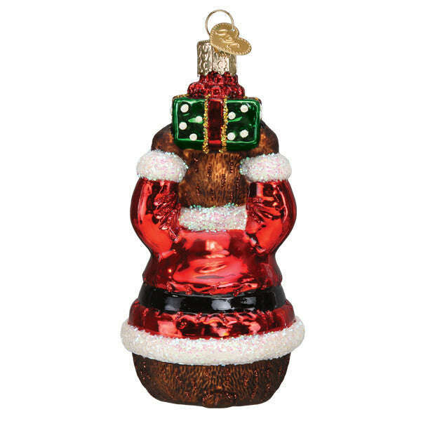 Old World Christmas Christmas Bear Blown Glass Ornament