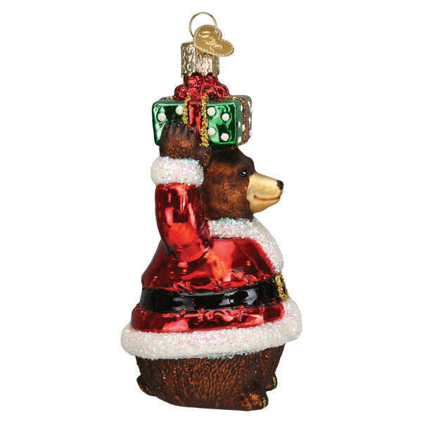 Old World Christmas Christmas Bear Blown Glass Ornament