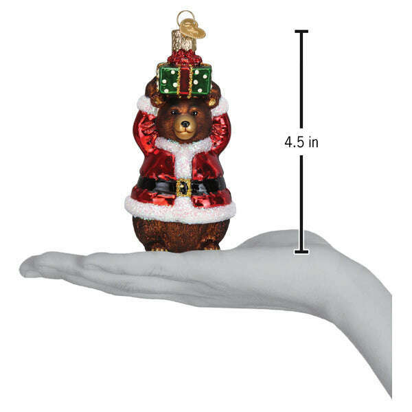 Old World Christmas Christmas Bear Blown Glass Ornament