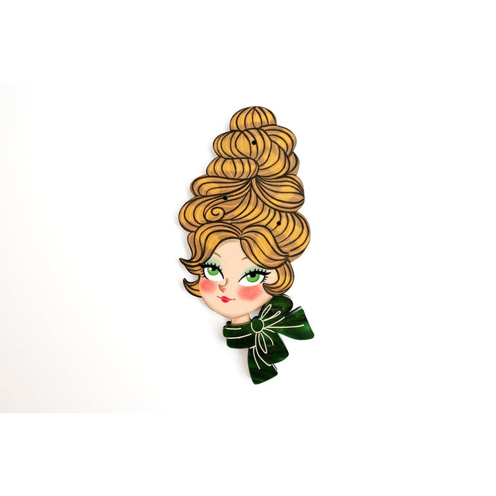 Christmas Blonde Hair Brooch with Earring Set by Laliblue 4