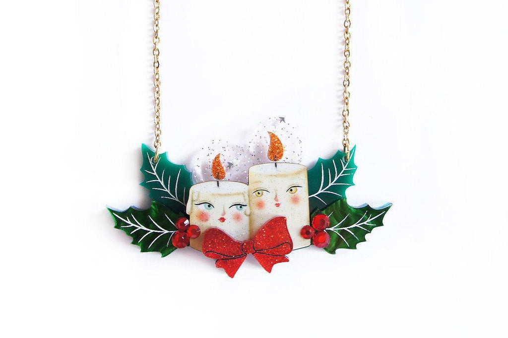 Christmas Candles Statement Necklace by Laliblue - Quirks!