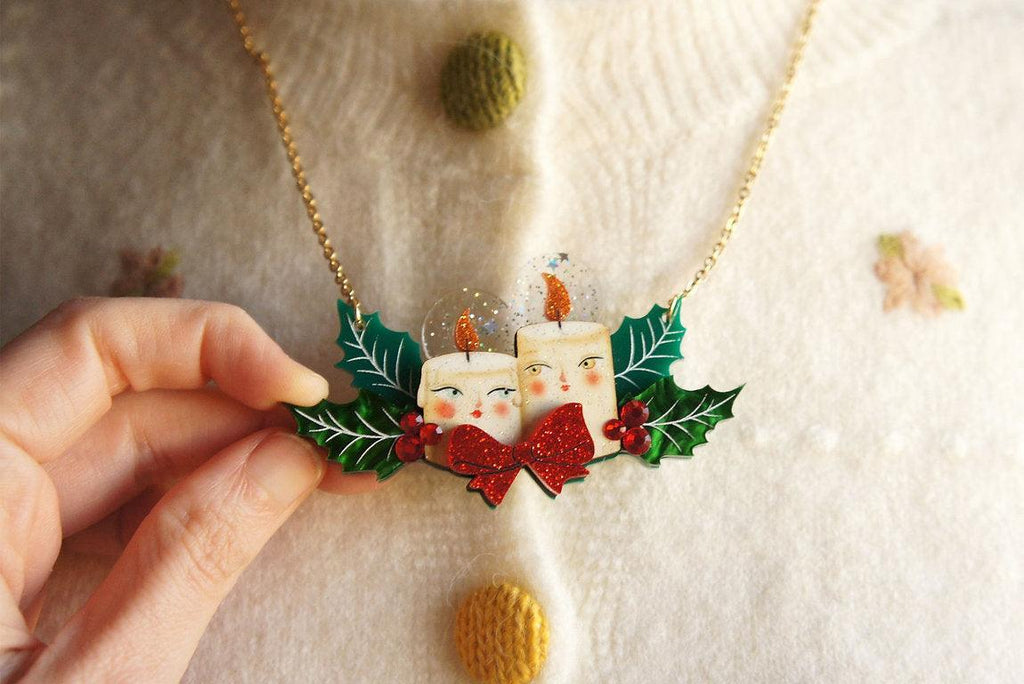 Christmas Candles Statement Necklace by Laliblue - Quirks!