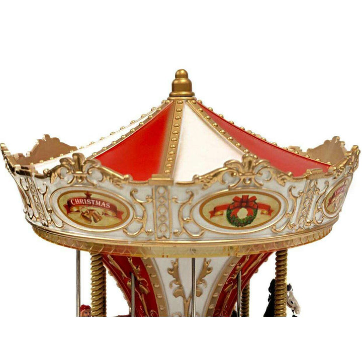 Christmas Carousel Decoration. Animated Christmas Village F07M4-10