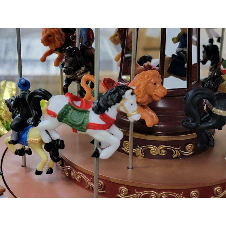 Christmas Carousel Decoration. Animated Christmas Village F07M4-9-W271