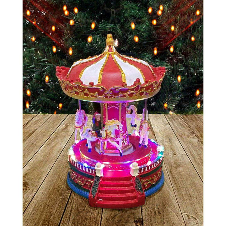 Christmas Carousel Decoration. Christmas Village F07M3-1-FQ22011