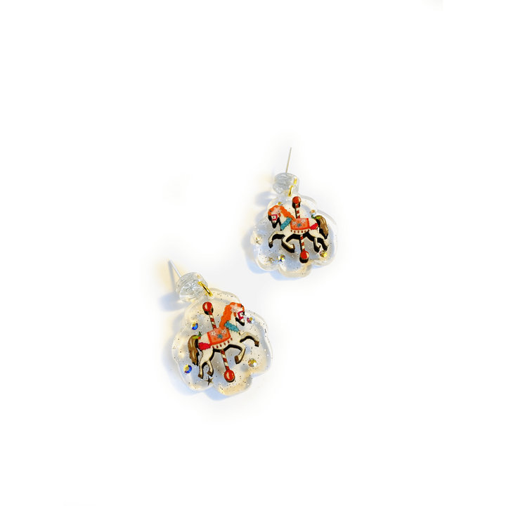 Christmas Carousel Earrings by Rosie Rose Parker