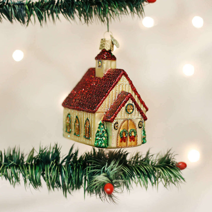 Old World Christmas Christmas Chapel Blown Glass Ornament