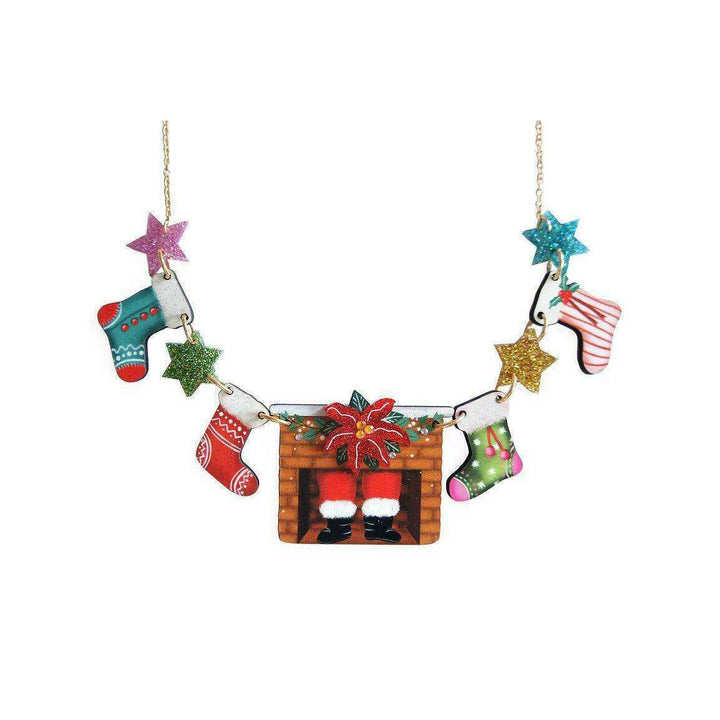 Christmas Chimney with Stockings Necklace by Laliblue - Quirks!