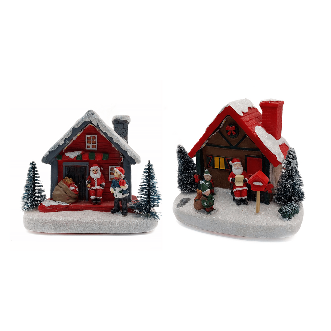 Christmas Cottage with Santa. Village Wizardi F07-N1-7-578A