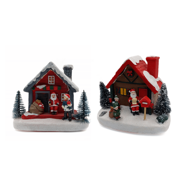 Christmas Cottage with Santa. Village Wizardi F07-N1-7-578A