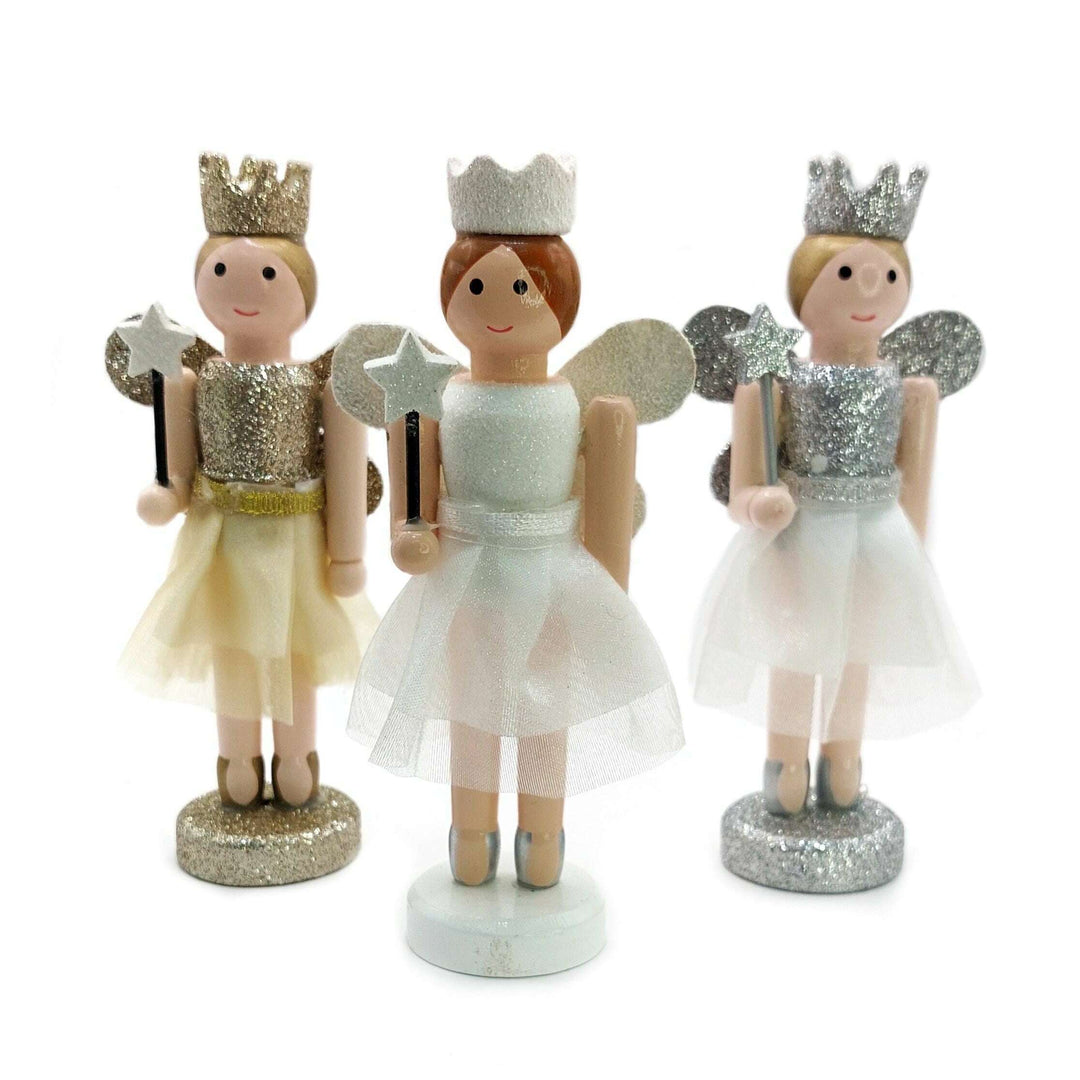 Christmas Fairies Set. Wizardi Classic Wooden Festive Decoration F07M14-13-N01657