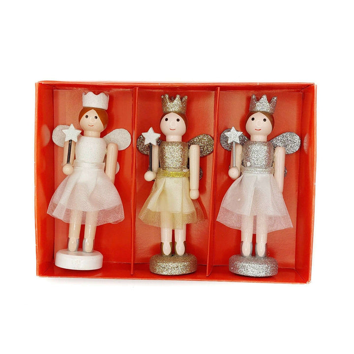 Christmas Fairies Set. Wizardi Classic Wooden Festive Decoration F07M14-13-N01657