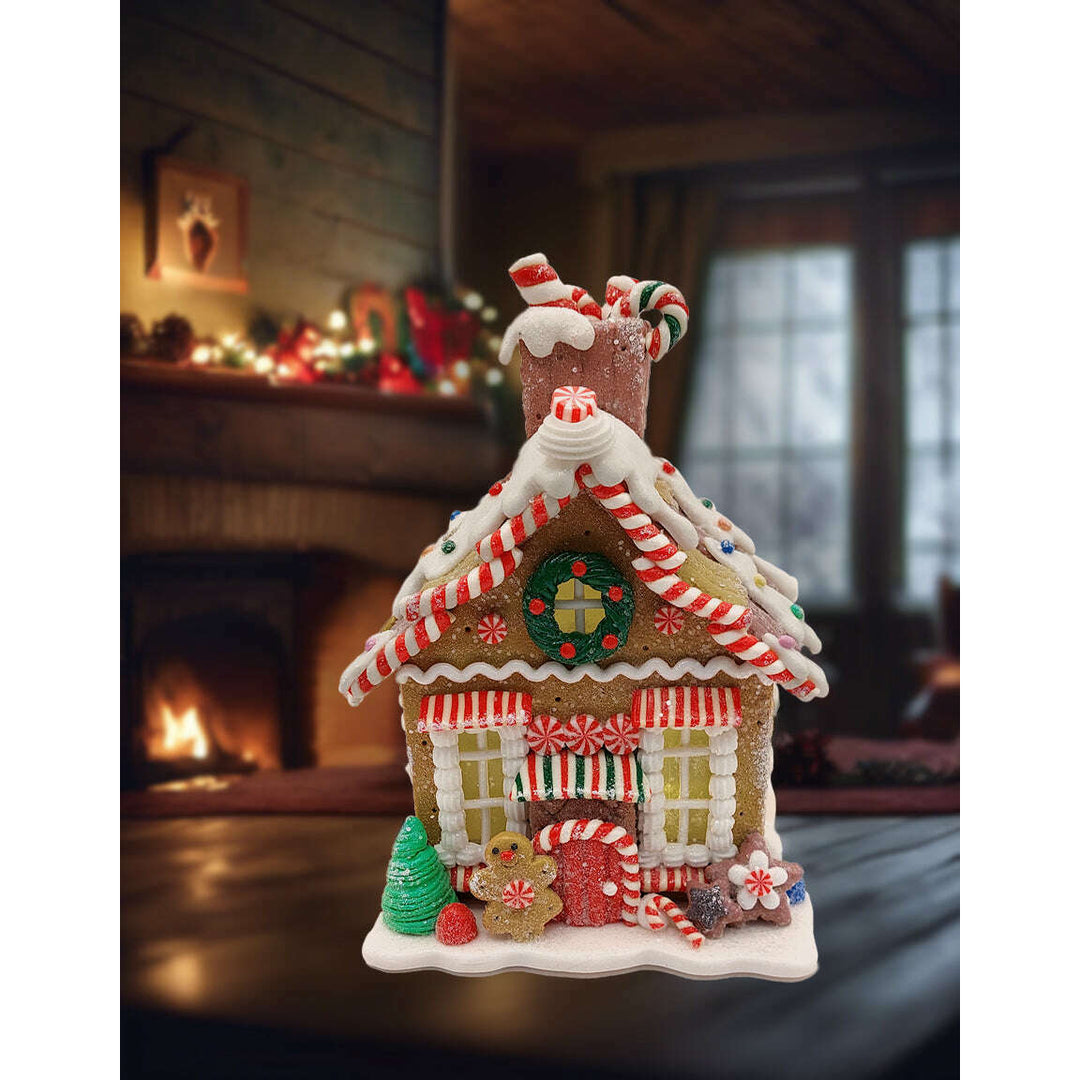 Christmas Gingerbread Candy House. Wizardi Festive Decoration F07-N2-21-KA605A