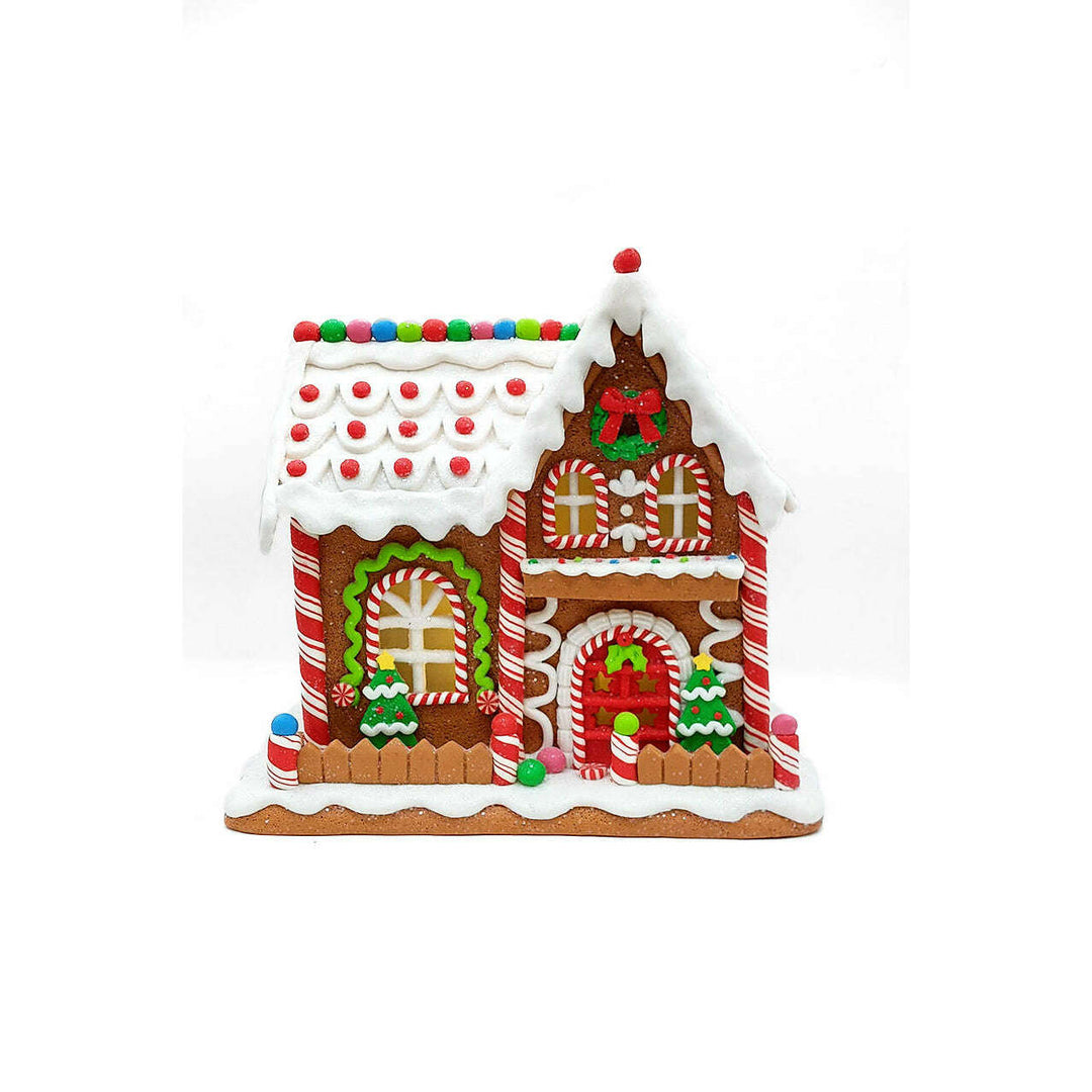 Christmas Gingerbread House Snowy Roof. Wizardi Festive Decoration F07-N2-24-A2560