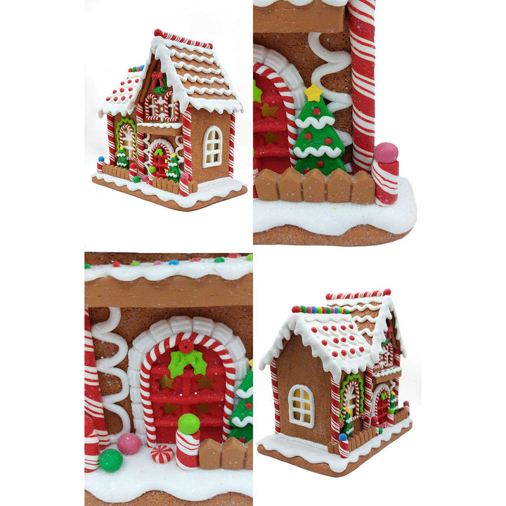 Christmas Gingerbread House Snowy Roof. Wizardi Festive Decoration F07-N2-24-A2560