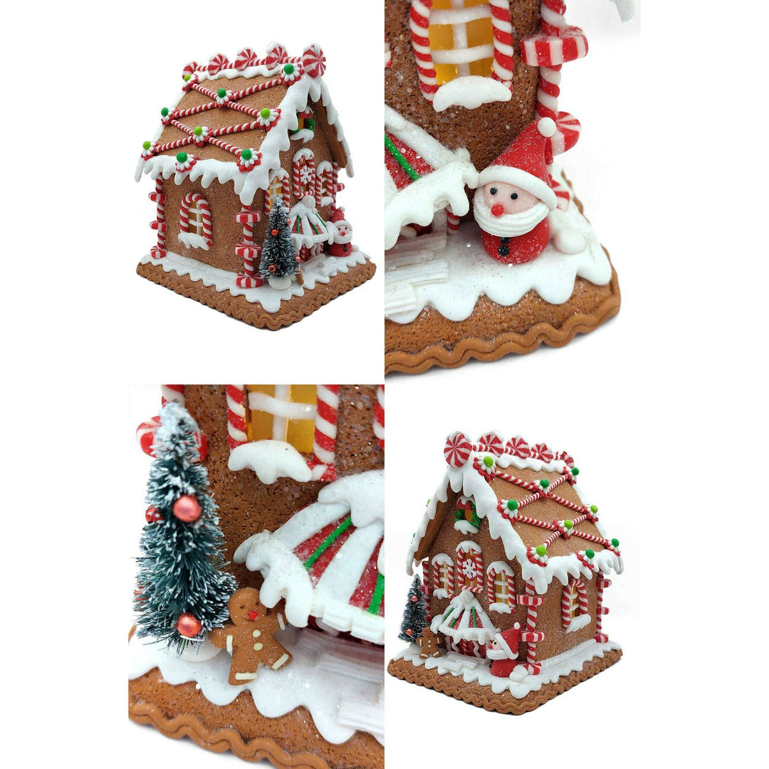 Christmas Gingerbread House with Santa. Wizardi Festive Decoration F07-N2-23-AAA008A