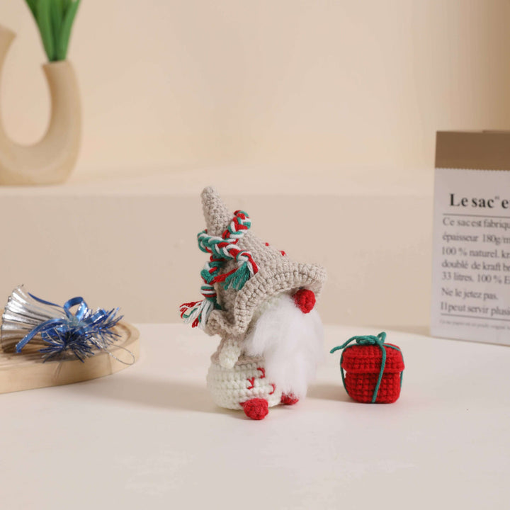 Christmas Gnome with White Hat Amigurumi DIY Crochet Kit Wizardi F07N8-M109