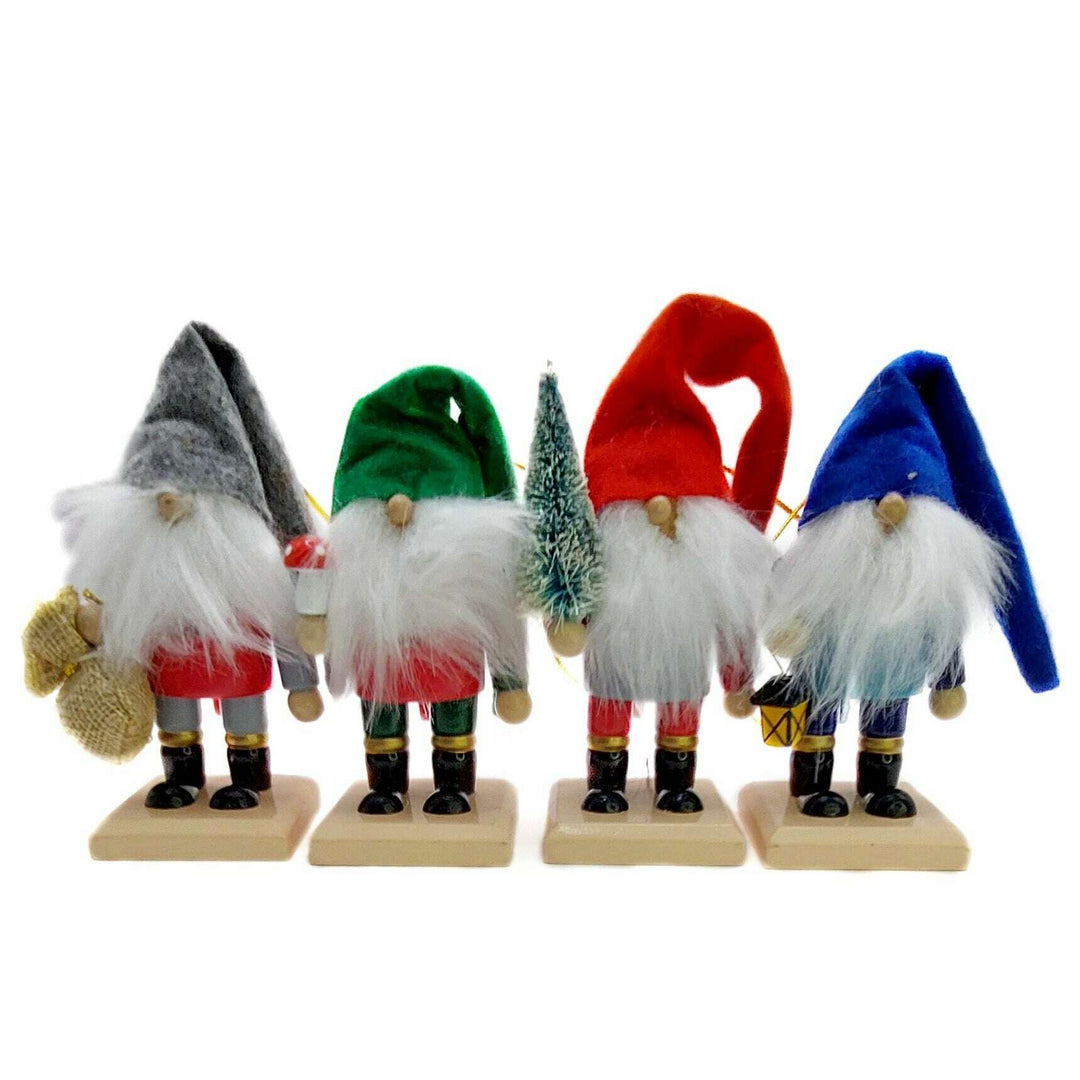 Christmas Gnomes Set. Wizardi Classic Wooden Festive Decoration F07M14-14