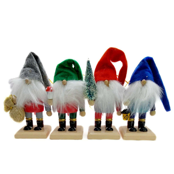 Christmas Gnomes Set. Wizardi Classic Wooden Festive Decoration F07M14-14