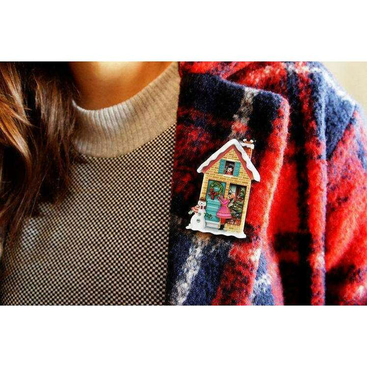Christmas House Brooch by Laliblue - Quirks!