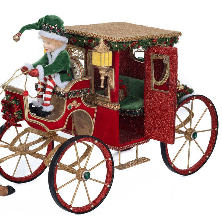 Christmas in the City Hansom Cab with Elf Driver by Katherine's Collection image 4