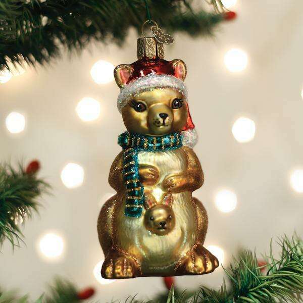 Old World Christmas Kangaroo Blown Glass Ornament