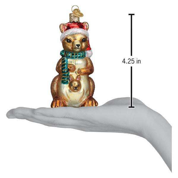 Old World Christmas Kangaroo Blown Glass Ornament