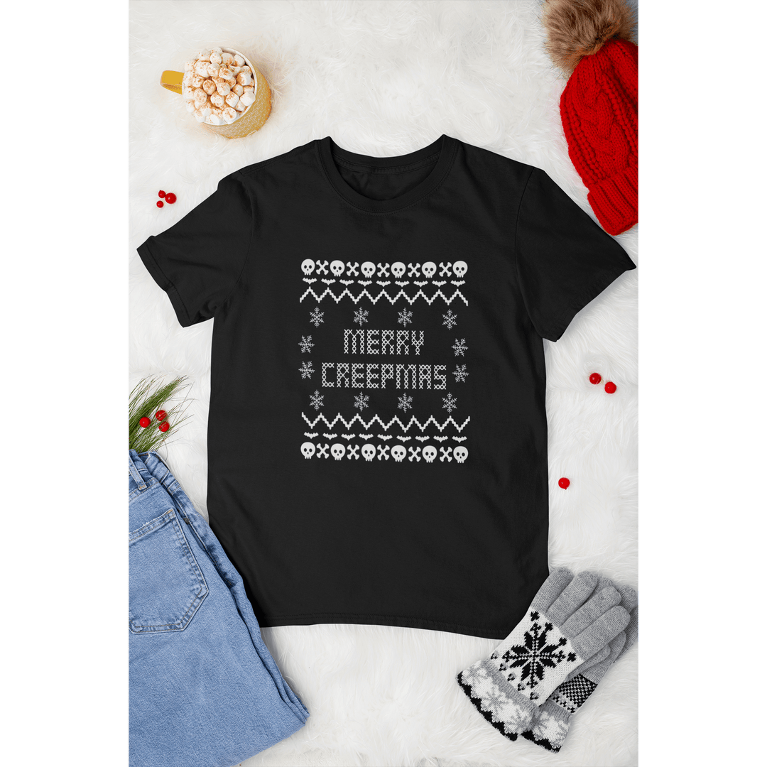 Christmas Merry Creepmas Ugly Sweater Tee - Unisex Shirt