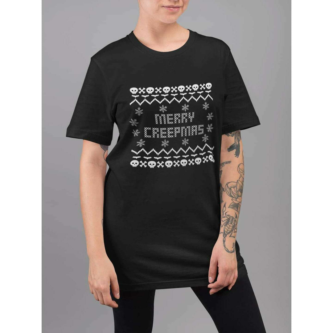 Christmas Merry Creepmas Ugly Sweater Tee - Unisex Shirt