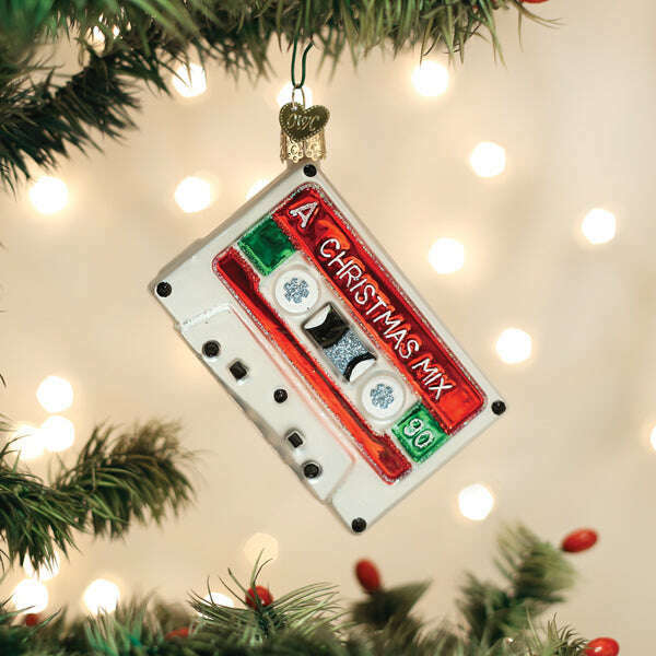 Old World Christmas Mixtape Blown Glass Ornament