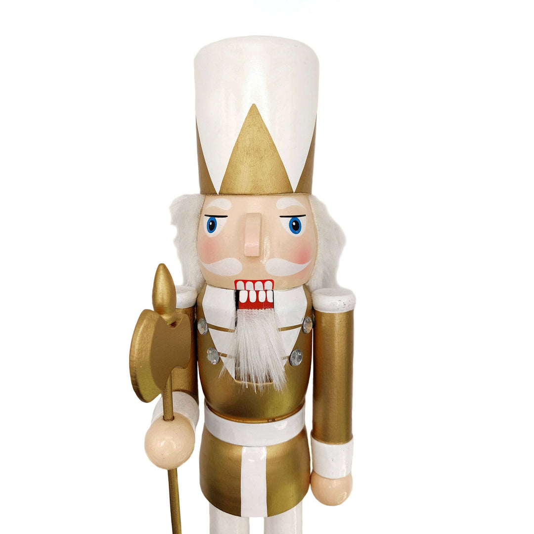 Christmas Nutcracker the Axeman. Wizardi Classic Wooden Festive Decoration F07M14-45-N01315D