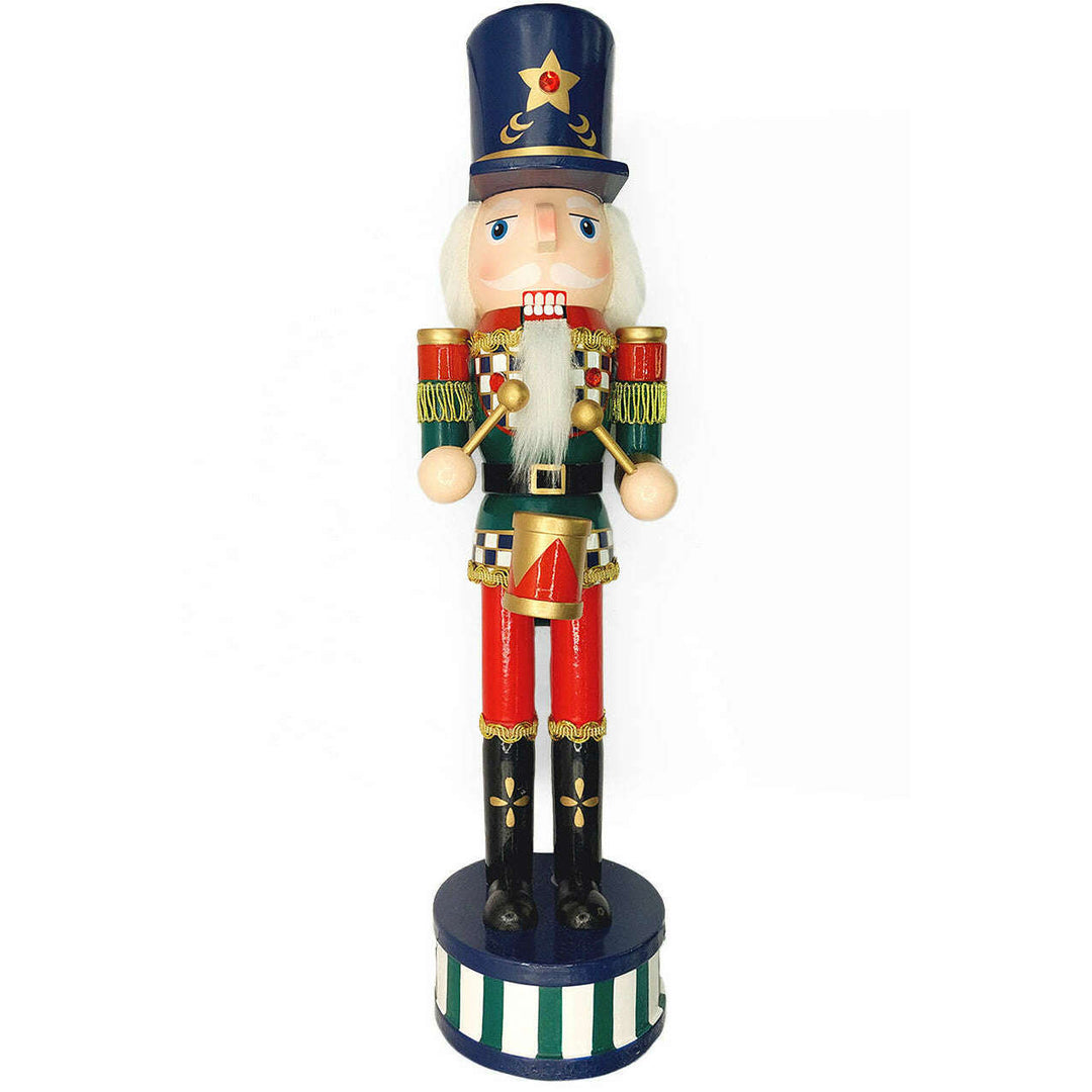 Christmas Nutcracker the Drummer. Wizardi Classic Wooden Festive Decoration F07M14-36-N01845D