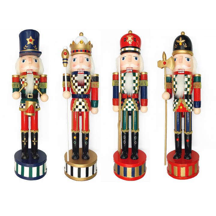 Christmas Nutcracker the Drummer. Wizardi Classic Wooden Festive Decoration F07M14-36-N01845D